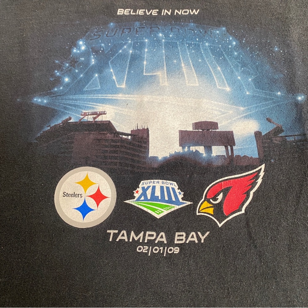 2009 Super Bowl 33 XLIII Pittsburgh Steelers vs Arizona Cardinals shirt XXL